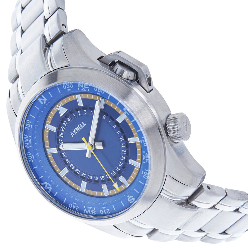 Axwell Vertigo Bracelet Miyota Watch w/Date - Blue - AXWAW101-10-MIY-SS