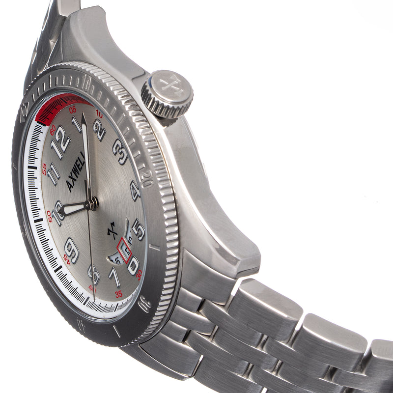 Axwell Vortex Bracelet Watch w/Date - White/Red - AXWAW109-1
