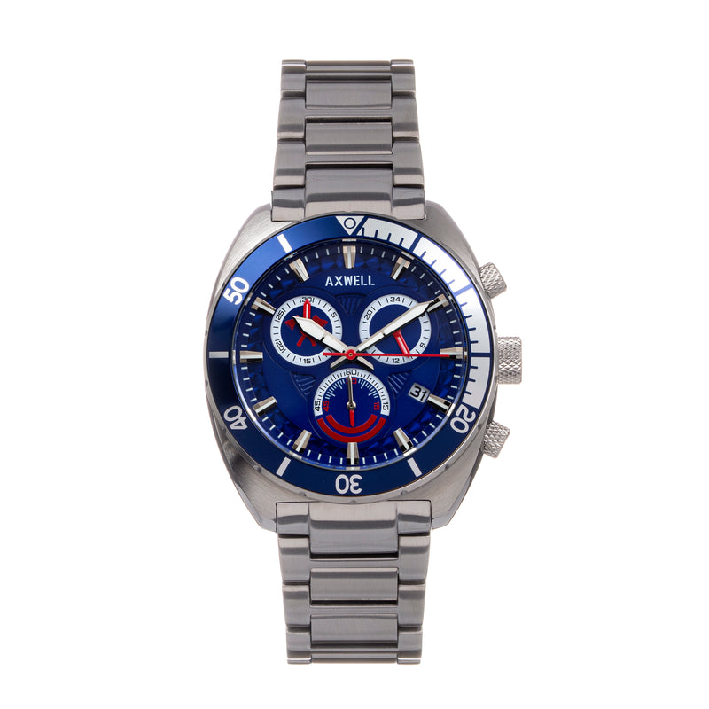 Axwell Minister Chronograph Bracelet Watch w/Date - Blue - AXWAW105-4