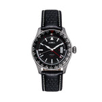 Axwell Arrow Leather-Band Watch w/Date - Black/White - AXWAW102-1