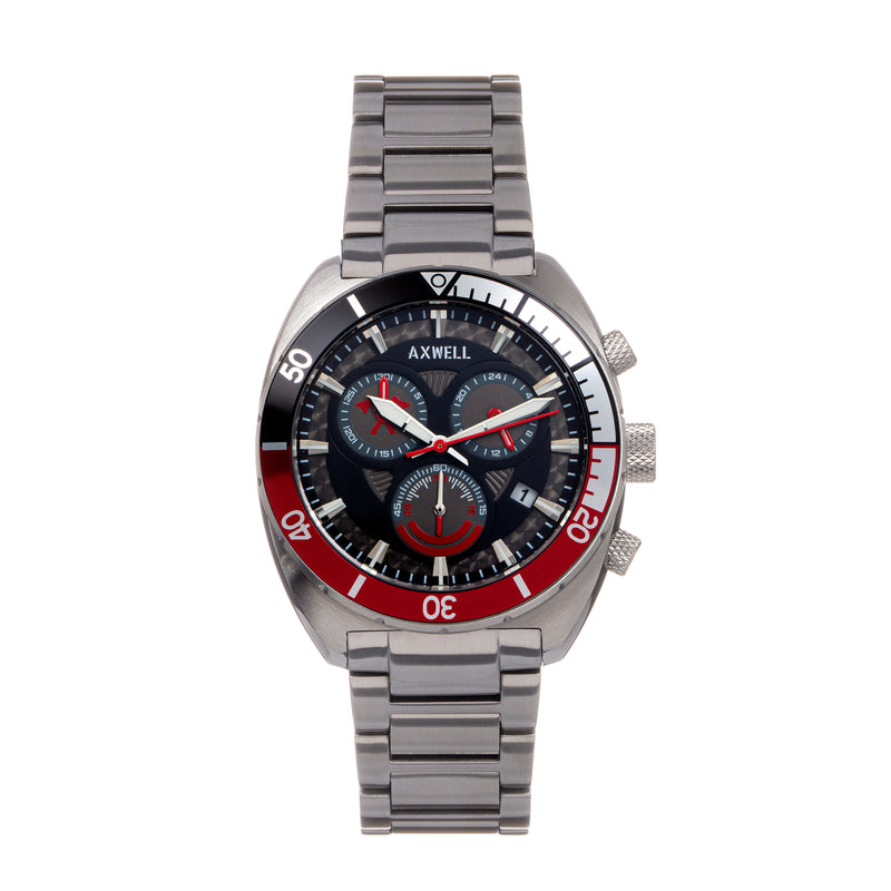 Axwell Minister Chronograph Bracelet Watch w/Date - Black/Red - AXWAW105-6