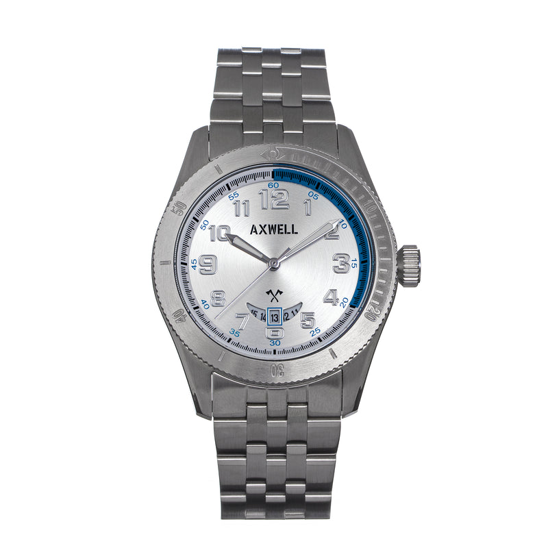 Axwell Vortex Bracelet Watch w/Date - White/Blue - AXWAW109-6