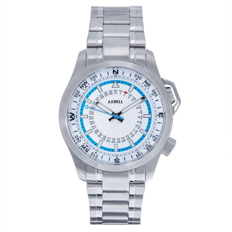 Axwell Vertigo Bracelet Miyota Watch w/Date - White - AXWAW101-1-MIY-SS