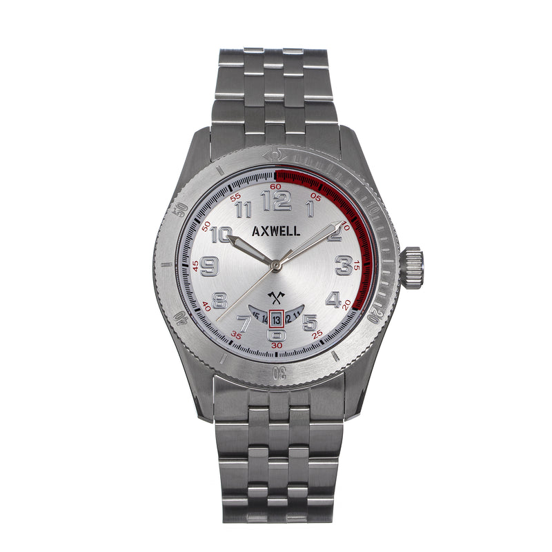 Axwell Vortex Bracelet Watch w/Date - White/Red - AXWAW109-1