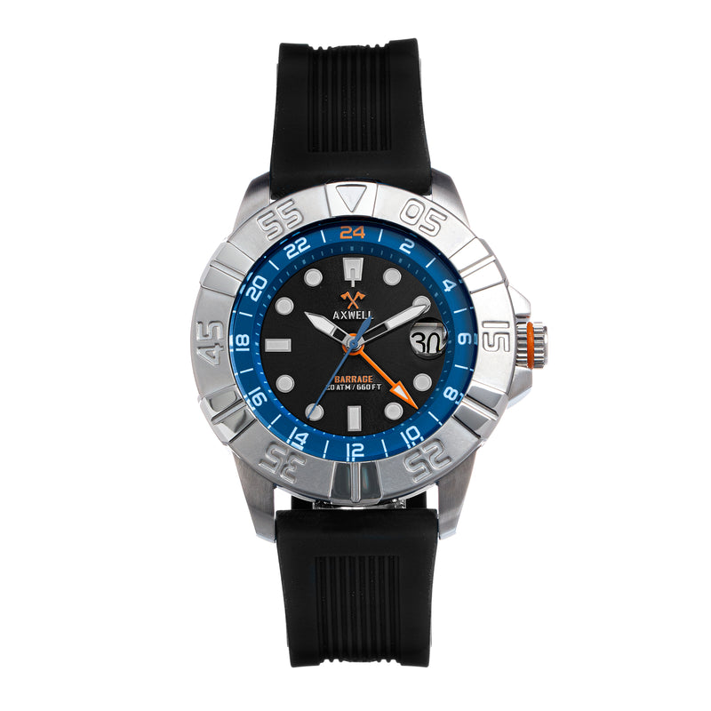 Axwell Barrage Strap Watch w/Date - Black/Blue - AXWAW100-4