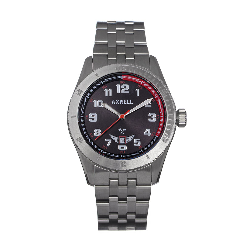 Axwell Vortex Bracelet Watch w/Date - Black/Red - AXWAW109-2