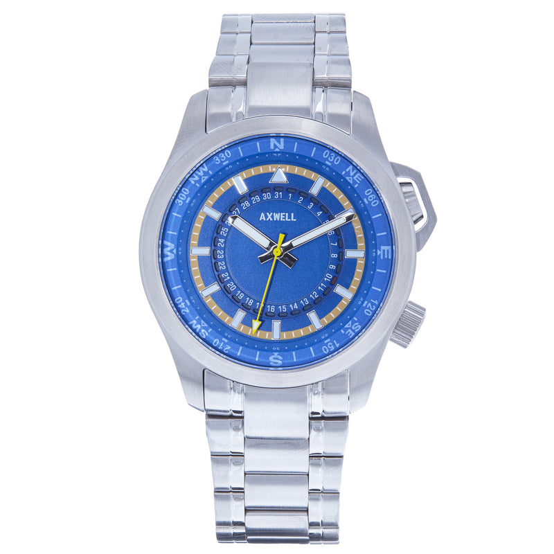 Axwell Vertigo Bracelet Miyota Watch w/Date - Blue - AXWAW101-10-MIY-SS