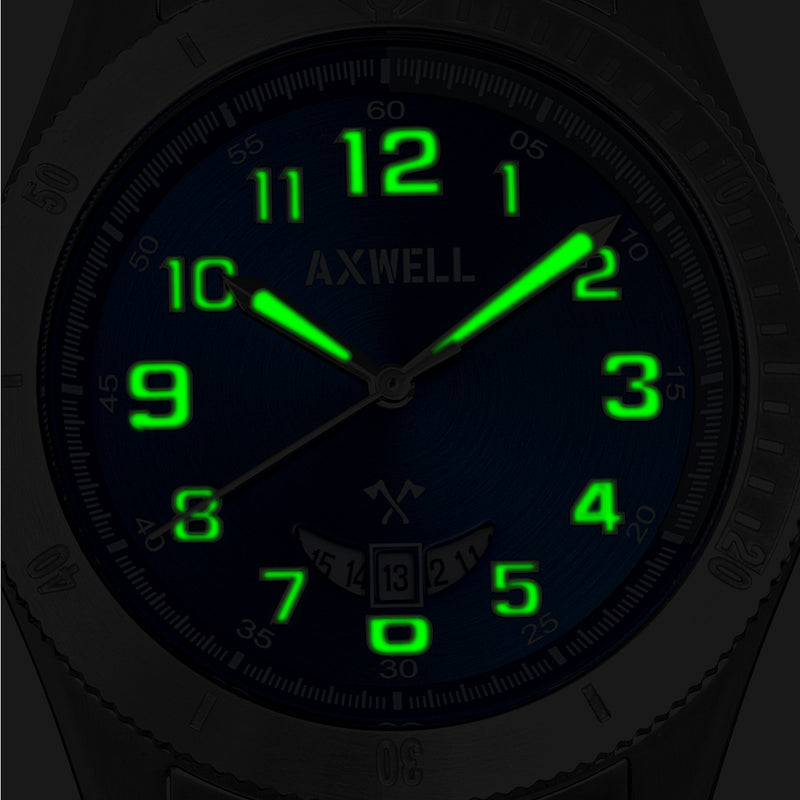 Axwell Vortex Bracelet Watch w/Date - Black/Orange - AXWAW109-3